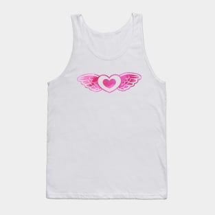 Pink Heart with Wings - Valentines day Anniversary Romance Love Celebrations Tank Top